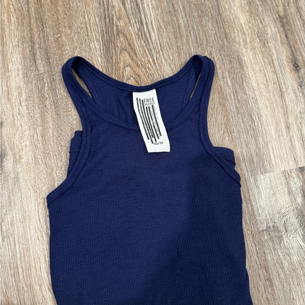 Free People Navy Muscle Tee